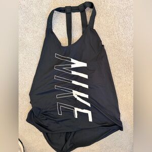 Nike Black Tank with White Outline Logo
